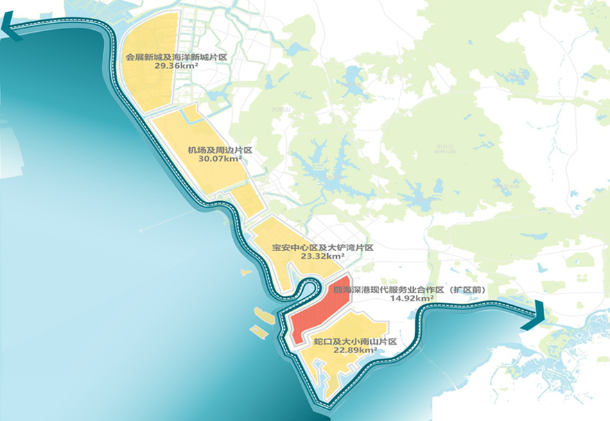 2021年9月6日，中共中央、國(guó)務(wù)院印發(fā)《全面深化前海深港現(xiàn)代服務(wù)業(yè)合作區(qū)改革開(kāi)放方案》，明確新的前海合作區(qū)實(shí)施范圍總面積由原來(lái)的14.92平方公里擴(kuò)展至120.56平方公里?？臻g更大，動(dòng)力更強(qiáng)，必將掀起中國(guó)改革開(kāi)放再出發(fā)的新浪潮。