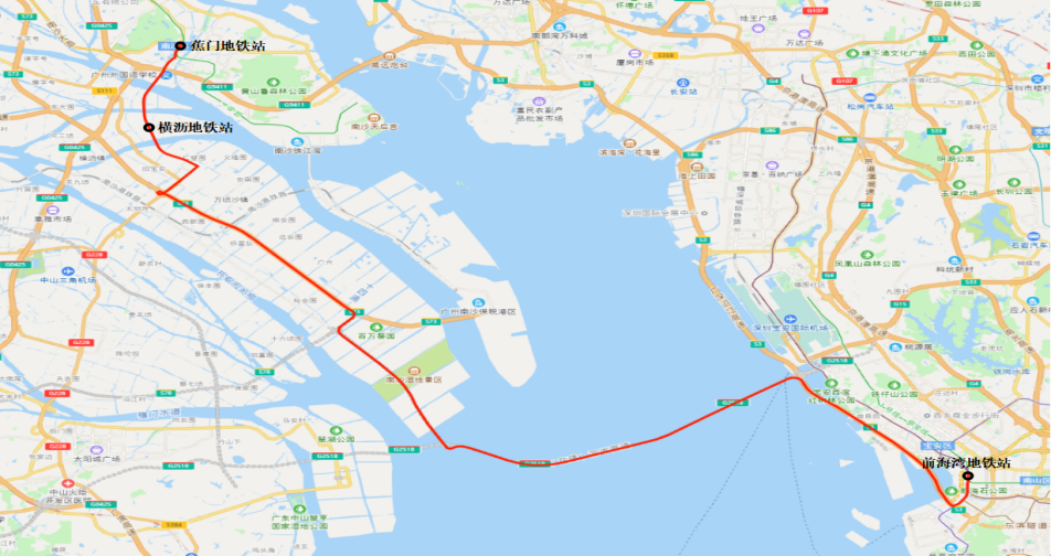 廣深跨市公交站點(diǎn)示意圖。圖源：南沙交投集團(tuán)