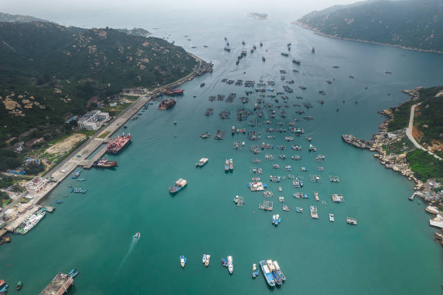 江門上川島沙地漁港鳥瞰圖。來源：視覺中國