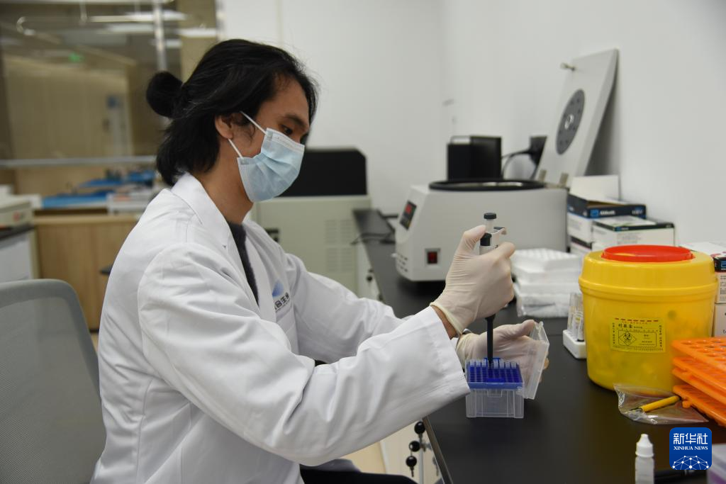 澳門醫(yī)生繆永銳在進行實驗操作（12月17日攝）。新華社記者 洪澤華 攝