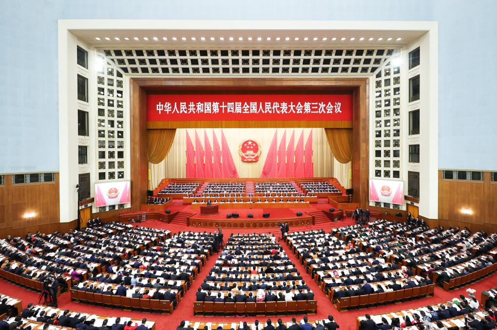 3月5日上午，第十四屆全國人民代表大會第三次會議在北京人民大會堂開幕。新華社記者 丁海濤 攝