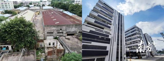 中山市小欖鎮(zhèn)永寧社區(qū)華中路工業(yè)園改造前后對比。資料圖片