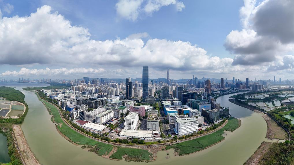 這是河套深港科技創(chuàng)新合作區(qū)（無人機(jī)全景照片，4月24日攝）。新華社記者 梁旭 攝