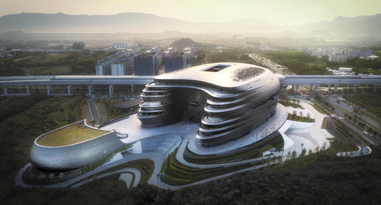  位于深圳光明科學(xué)城核心位置的深圳科學(xué)技術(shù)館。