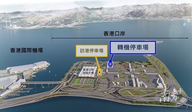 港珠澳大橋香港口岸人工島禁區(qū)的兩座自動(dòng)化停車場